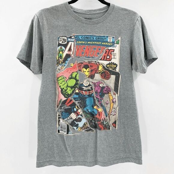 Marvels Men's Gray Avengers Graphic Basic Tee T Shirt Size S - Picture 1 of 4